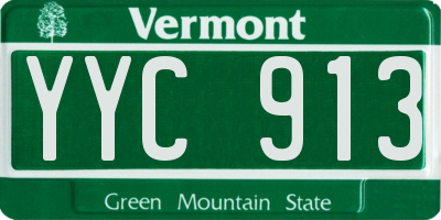 VT license plate YYC913