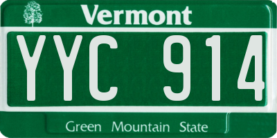 VT license plate YYC914