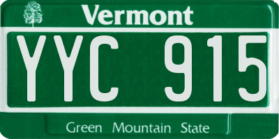 VT license plate YYC915