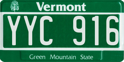 VT license plate YYC916