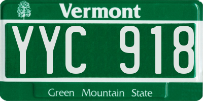 VT license plate YYC918