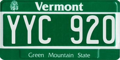 VT license plate YYC920