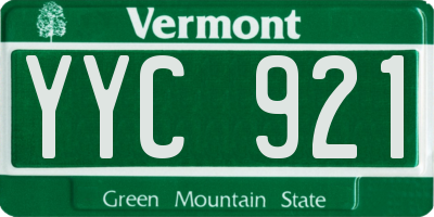 VT license plate YYC921