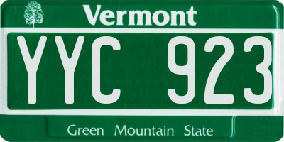 VT license plate YYC923
