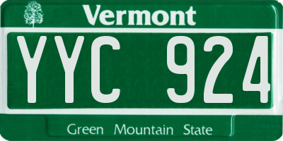 VT license plate YYC924