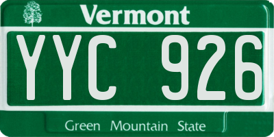 VT license plate YYC926