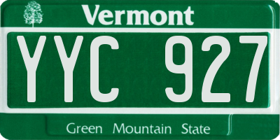 VT license plate YYC927