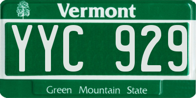 VT license plate YYC929
