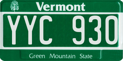 VT license plate YYC930