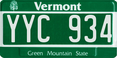 VT license plate YYC934