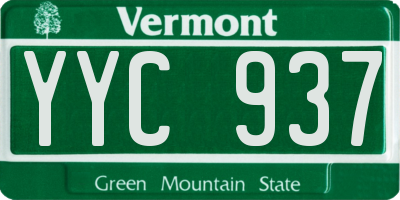 VT license plate YYC937