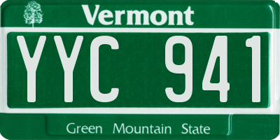 VT license plate YYC941