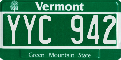 VT license plate YYC942