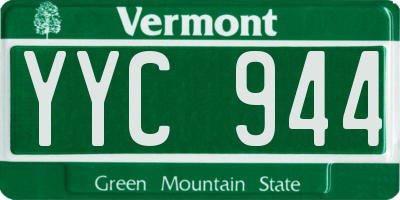 VT license plate YYC944