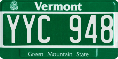 VT license plate YYC948