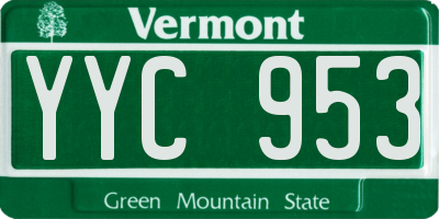 VT license plate YYC953