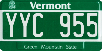 VT license plate YYC955