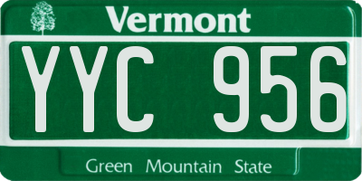 VT license plate YYC956