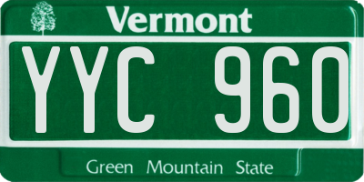 VT license plate YYC960