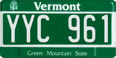 VT license plate YYC961
