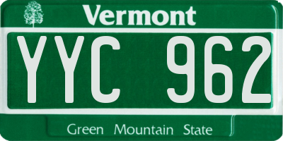 VT license plate YYC962