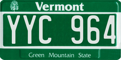 VT license plate YYC964