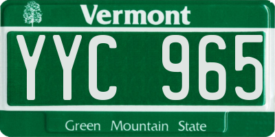 VT license plate YYC965