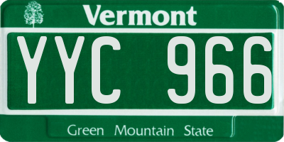 VT license plate YYC966