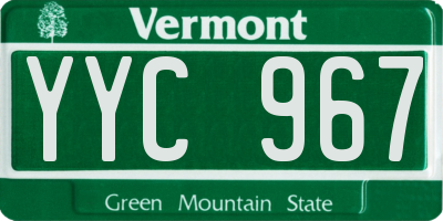 VT license plate YYC967