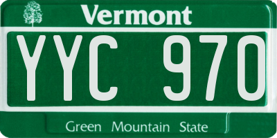 VT license plate YYC970
