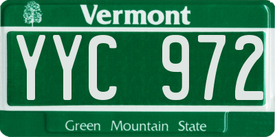 VT license plate YYC972