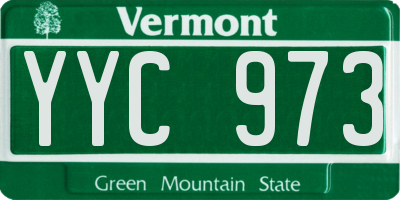 VT license plate YYC973
