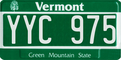 VT license plate YYC975
