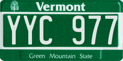 VT license plate YYC977