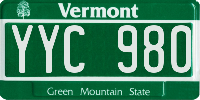 VT license plate YYC980
