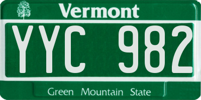 VT license plate YYC982