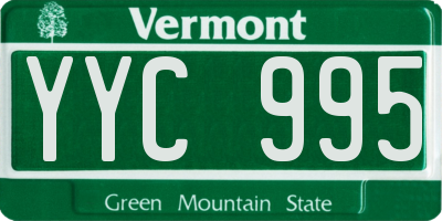 VT license plate YYC995