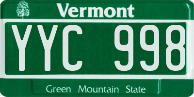 VT license plate YYC998