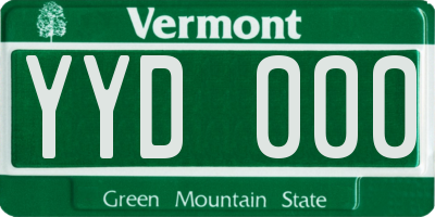 VT license plate YYD000