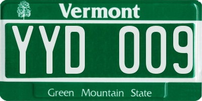 VT license plate YYD009