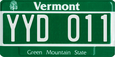 VT license plate YYD011