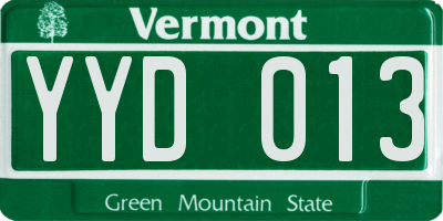VT license plate YYD013