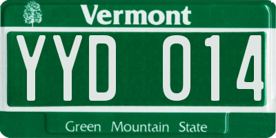 VT license plate YYD014