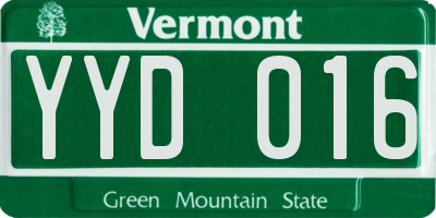 VT license plate YYD016