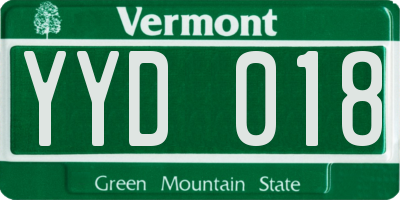 VT license plate YYD018