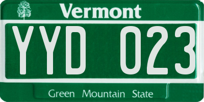 VT license plate YYD023