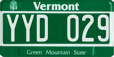 VT license plate YYD029