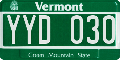 VT license plate YYD030