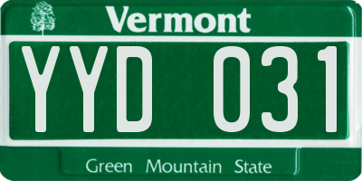 VT license plate YYD031