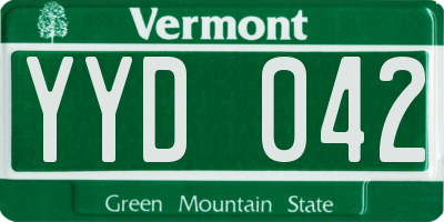 VT license plate YYD042
